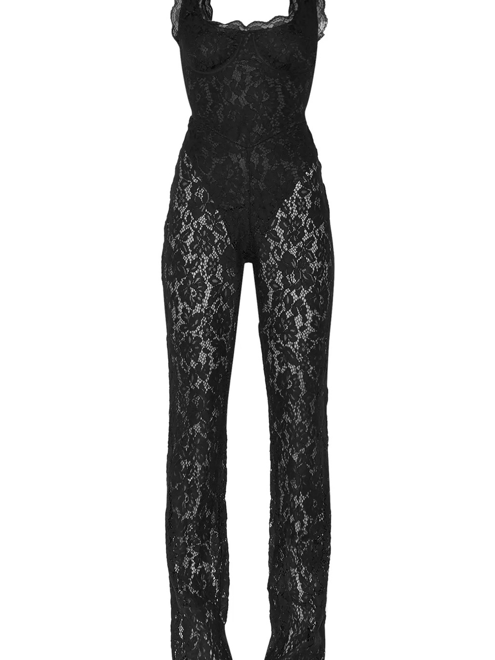 Black Lace Jumpsuit - Elegant Sheer Women's Jumpsuit PRETTY LITTLE THING